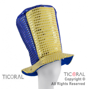 SOMBRERO GALERON SIMPLE EN LENTEJUELAS EQUIPO BOCA JUNIORS x 1